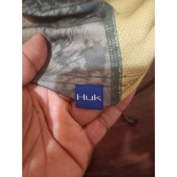 Huk Fishing T-Shirt Mens Large L Brown Camo Performance Short Sleeve UPF Stretch - Picture 8 of 13